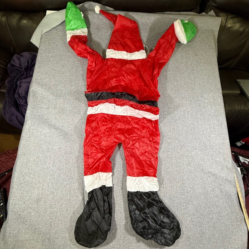 Gemmy Nylon Hanging Santa Claus Gutter Outdoor Christmas Red Climbing Festive